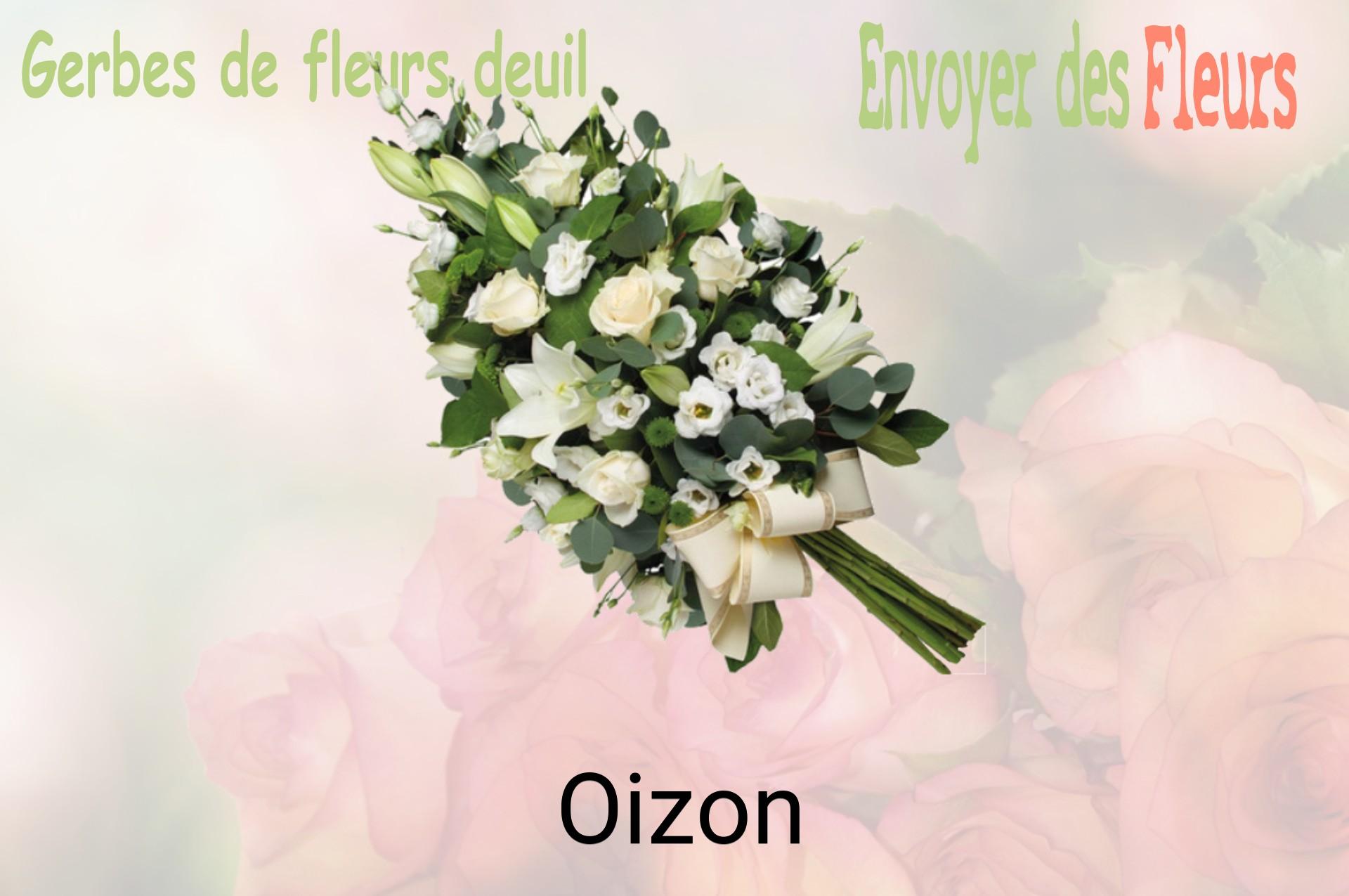 Gerbe de fleurs de deuil livrée à Oizon